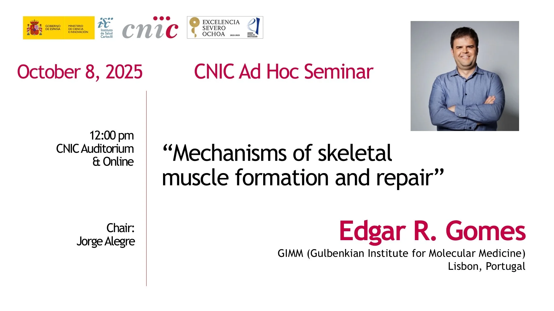 Cartel del seminario de Edgar R. Gomes