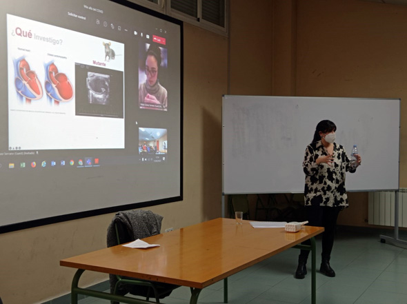 Ana Paredes and María Gómez-Serrano (Philipps-Universität Marburg) celebrated the International Day of Women and Girls in Science (February 11, 2022) with the students of IES El Espinillo (Madrid)