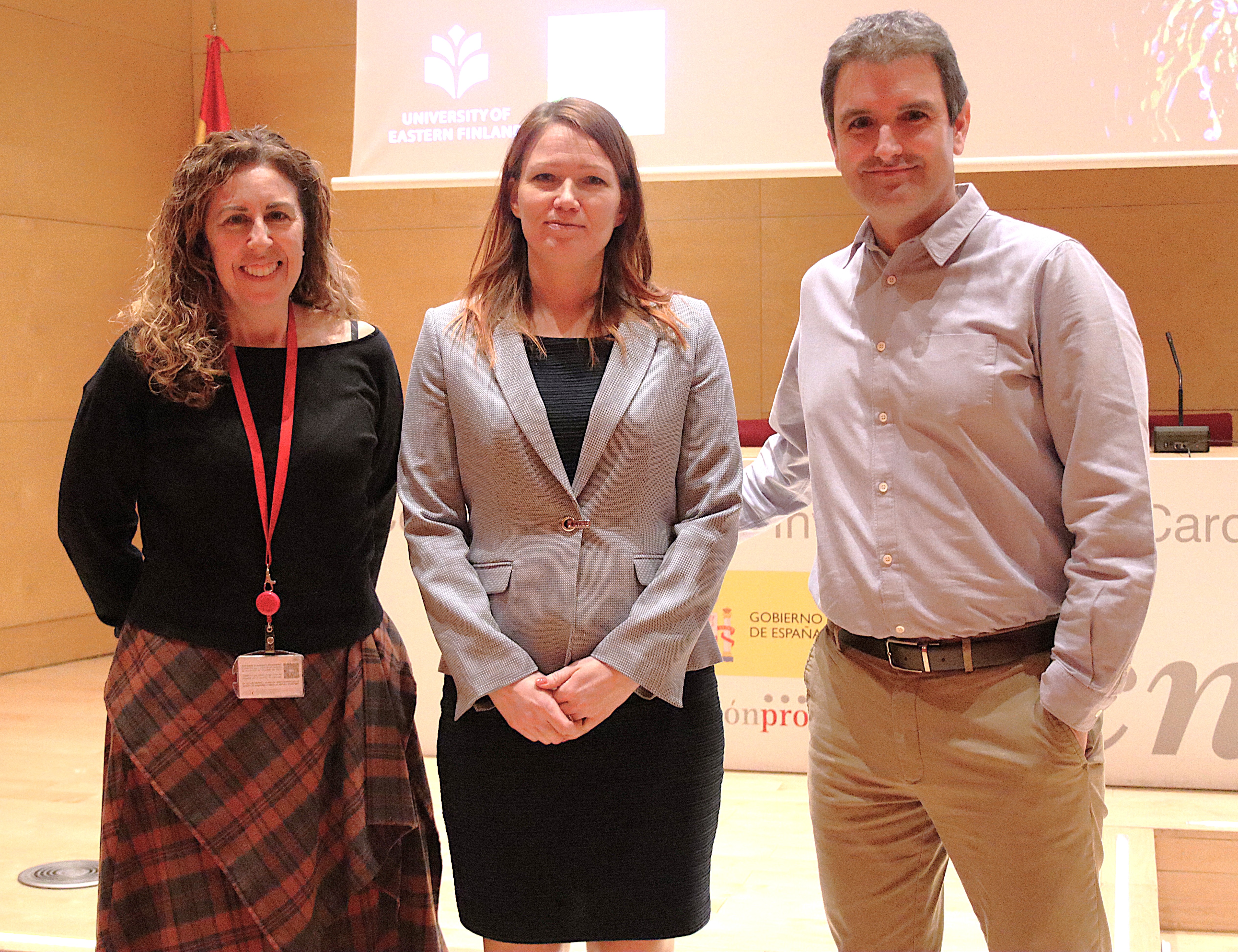 Foto CNIC Seminars Fátima Sanchez Cabo, Minna Kaikkonen-Määttä y José Javier Fuster