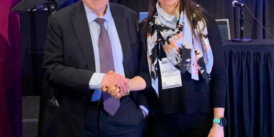 El Dr. Valentín Fuster con la Dra. Guiomar Mendieta