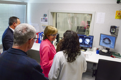 La Dra. Pollán durante su visita al Laboratorio de Investigación en Imagen Cardiovascular